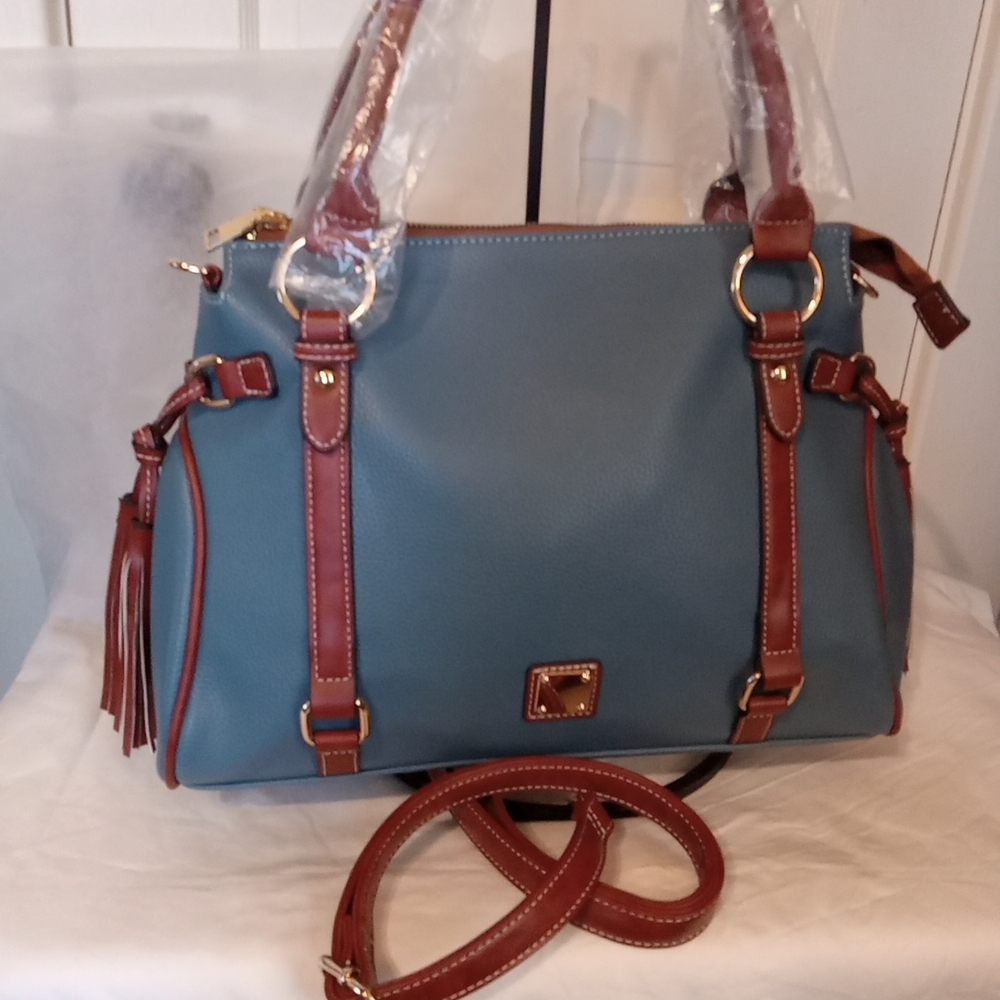 Blue and Brown Women's Handbag - Picture 2 of 13